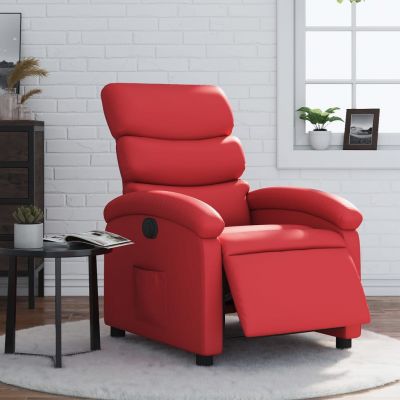 Gossi fotoliu rabatabil electric, rosu, piele ecologica
