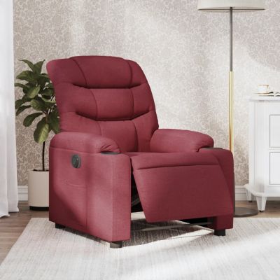 Gossi fotoliu rabatabil electric, rosu vin, material textil