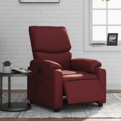 Gossi fotoliu rabatabil electric, rosu vin, piele ecologica