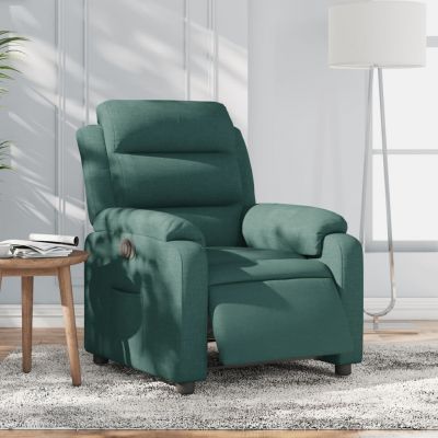 Gossi fotoliu rabatabil electric, verde inchis, material textil