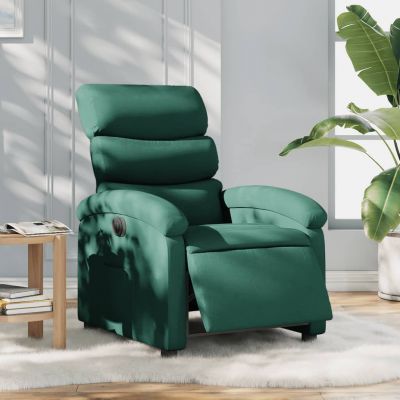 Gossi fotoliu rabatabil electric, verde inchis, material textil