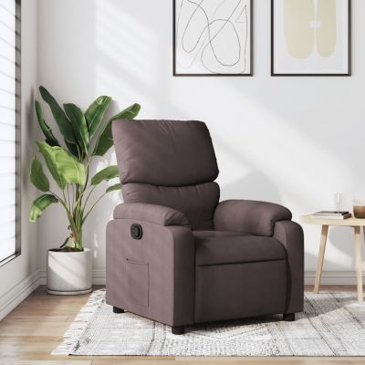 Gossi fotoliu rabatabil, maro inchis, material textil