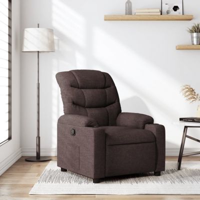 Gossi fotoliu rabatabil, maro inchis, material textil