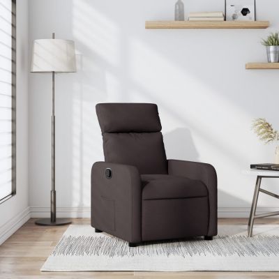 Gossi fotoliu rabatabil, maro inchis, material textil