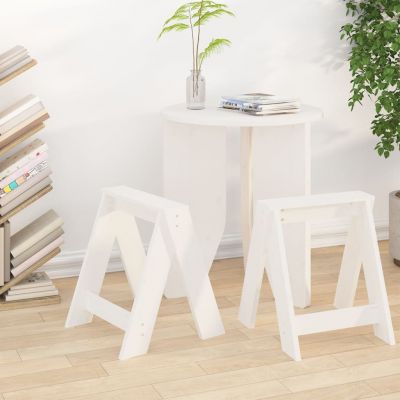Gossi scaune, 2 buc., alb, 40x40x45 cm, lemn masiv de pin