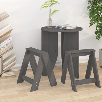Gossi scaune, 2 buc., gri, 40x40x45 cm, lemn masiv de pin
