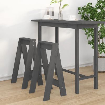 Gossi scaune, 2 buc., gri, 40x40x75 cm, lemn masiv de pin