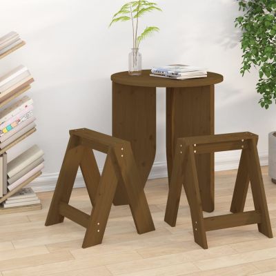 Gossi scaune, 2 buc., maro miere, 40x40x45 cm, lemn masiv de pin
