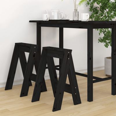 Gossi scaune, 2 buc., negru, 40x40x60 cm, lemn masiv de pin