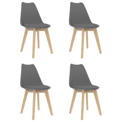 Gossi scaune de bucatarie, 4 buc., gri, plastic