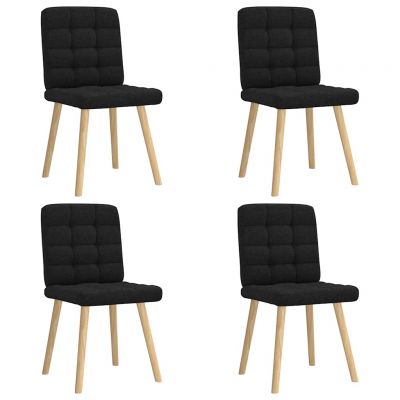 Gossi scaune de bucatarie, 4 buc., negru, material textil