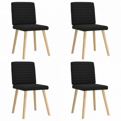 Gossi scaune de bucatarie, 4 buc., negru, material textil