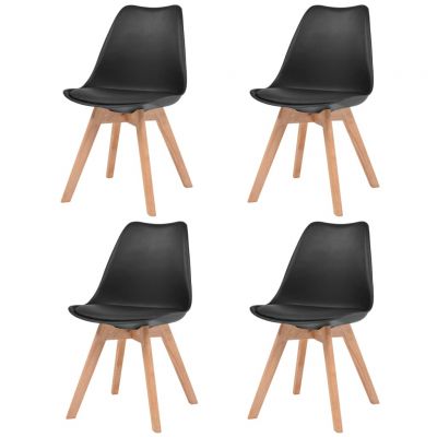 Gossi scaune de bucatarie, 4 buc., negru, plastic