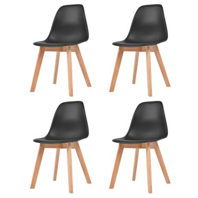 Gossi scaune de bucatarie, 4 buc., negru, plastic