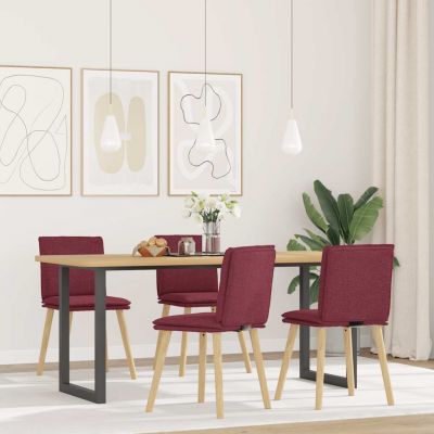 Gossi scaune de bucatarie, 4 buc., rosu vin, material  textil