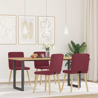 Gossi scaune de bucatarie, 4 buc., rosu vin, material  textil