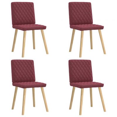 Gossi scaune de bucatarie, 4 buc., rosu vin, material  textil