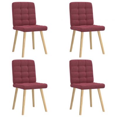 Gossi scaune de bucatarie, 4 buc., rosu vin, material  textil