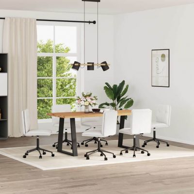 Gossi scaune de bucatarie, 6 buc., alb, piele ecologica