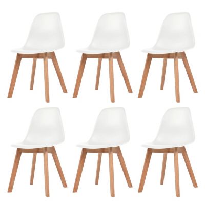 Gossi scaune de bucatarie, 6 buc., alb, plastic