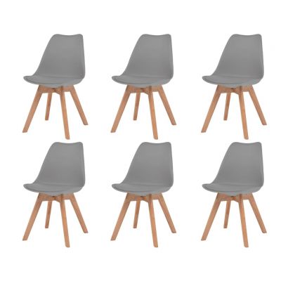 Gossi scaune de bucatarie, 6 buc., gri, plastic
