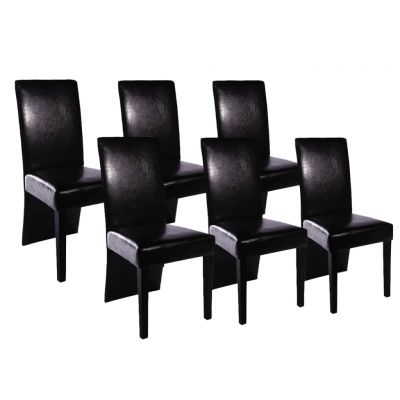 Gossi scaune de bucatarie, 6 buc., negru, piele ecologica