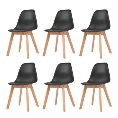 Gossi scaune de bucatarie, 6 buc., negru, plastic