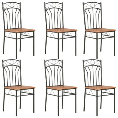 Gossi scaune de bucatarie, maro, 6 buc., mdf
