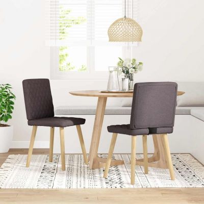 Gossi scaune de masa, 2 buc., maro inchis, material textil