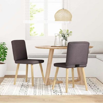 Gossi scaune de masa, 2 buc., maro inchis, material textil