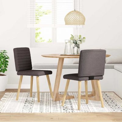 Gossi scaune de masa, 2 buc., maro inchis, material textil