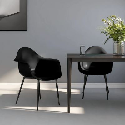 Gossi scaune de masa, 2 buc., negru, pp