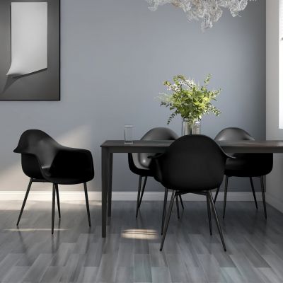 Gossi scaune de masa, 4 buc., negru, pp