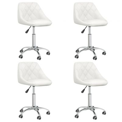 Gossi scaune de masa pivotante, 4 buc., alb, piele ecologica