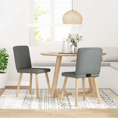 Gossi scaune de sufragerie, 2 buc., gri inchis, material textil