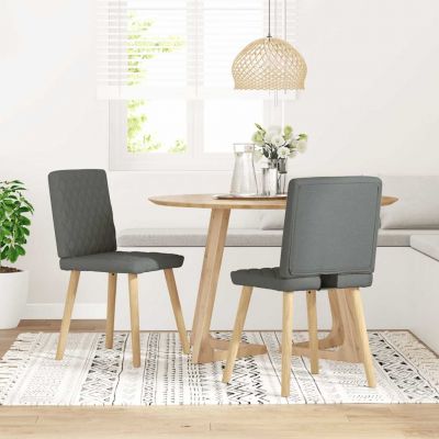 Gossi scaune de sufragerie, 2 buc., gri inchis, material textil