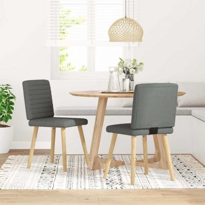 Gossi scaune de sufragerie, 2 buc., gri inchis, material textil