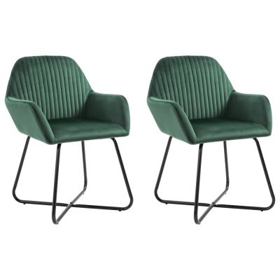 Gossi scaune de sufragerie, 2 buc., verde, catifea