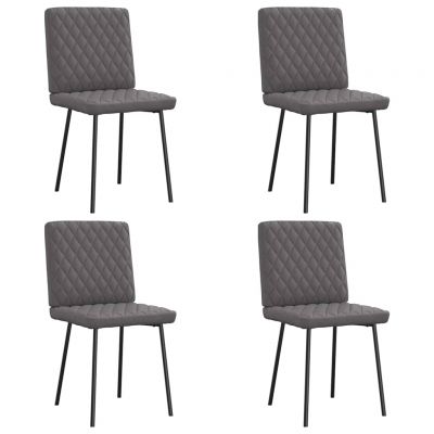 Gossi scaune de sufragerie, 4 buc. gri, piele ecologica