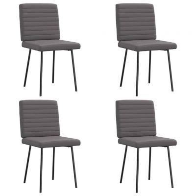 Gossi scaune de sufragerie, 4 buc. gri, piele ecologica