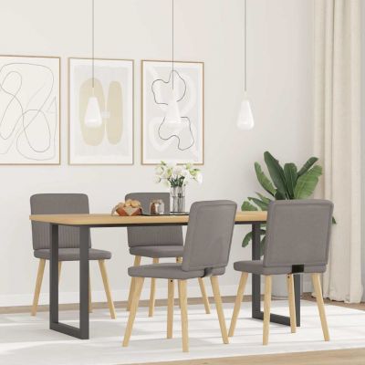 Gossi scaune de sufragerie, 4 buc., gri taupe, material textil