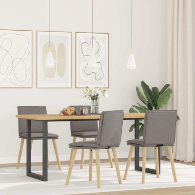 Gossi scaune de sufragerie, 4 buc., gri taupe, material textil