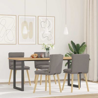 Gossi scaune de sufragerie, 4 buc., gri taupe, material textil