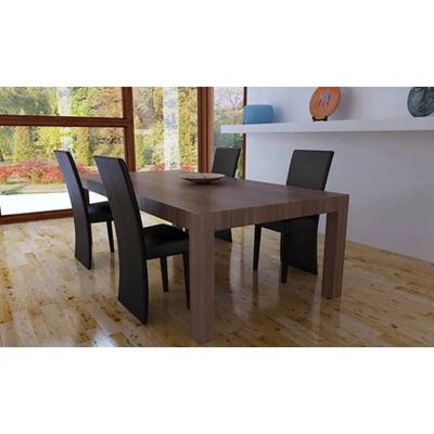 Gossi scaune de sufragerie, 4 buc., maro inchis, piele ecologica