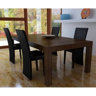 Gossi scaune de sufragerie, 4 buc., negru, piele ecologica