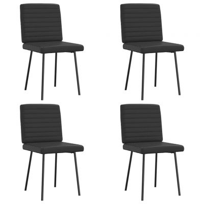 Gossi scaune de sufragerie, 4 buc., negru, piele ecologica