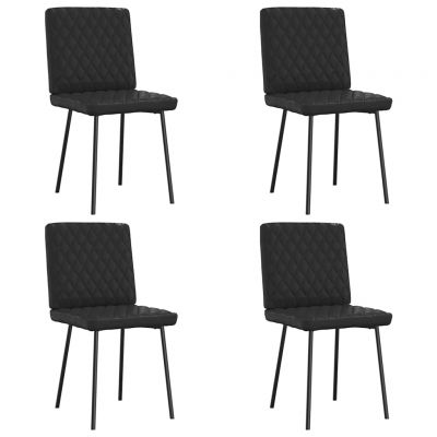 Gossi scaune de sufragerie, 4 buc., negru, piele ecologica