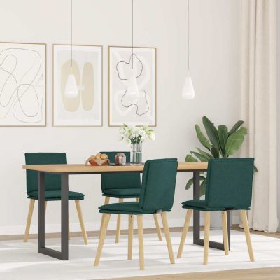 Gossi scaune de sufragerie 4 buc tesatura verde inchis