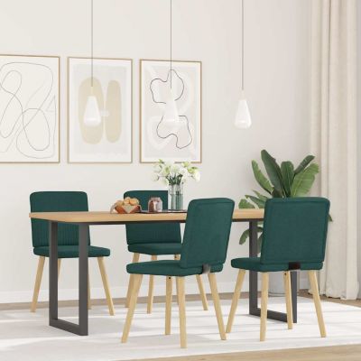 Gossi scaune de sufragerie 4 buc tesatura verde inchis