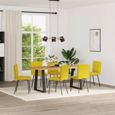 Gossi scaune de sufragerie, 6 buc, galben, catifea